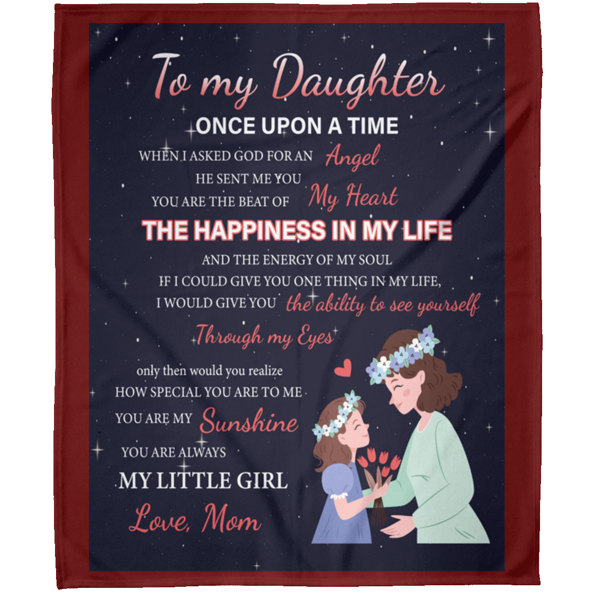 To My Daughter Once Upon A Time Personalized Arctic Fleece Blanket 50x60