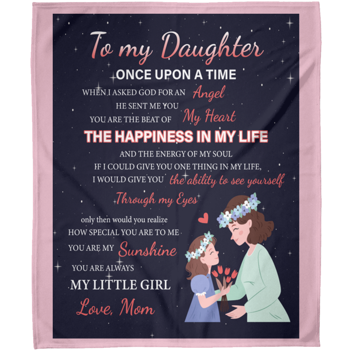 To My Daughter Once Upon A Time Personalized Arctic Fleece Blanket 50x60