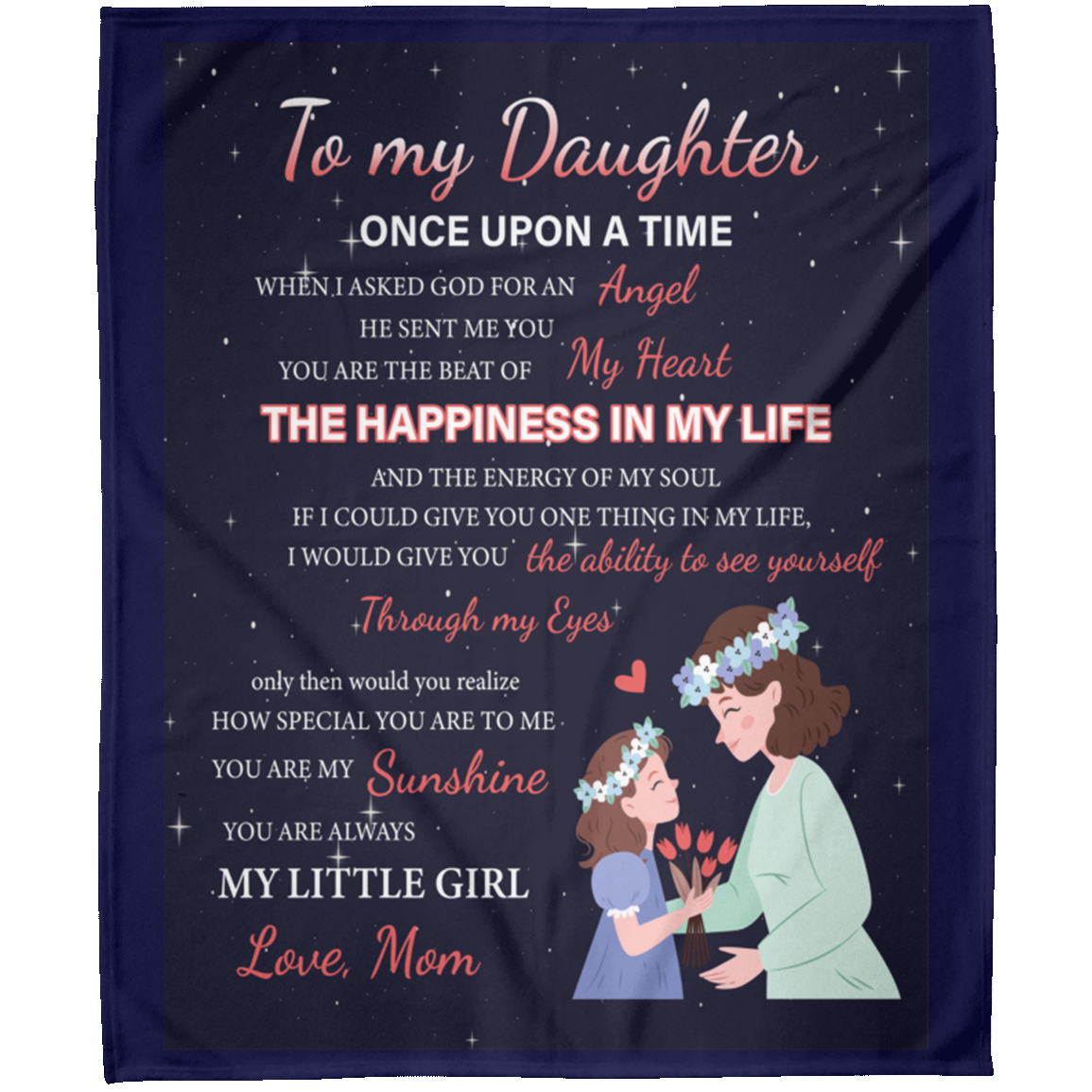 To My Daughter Once Upon A Time Personalized Arctic Fleece Blanket 50x60