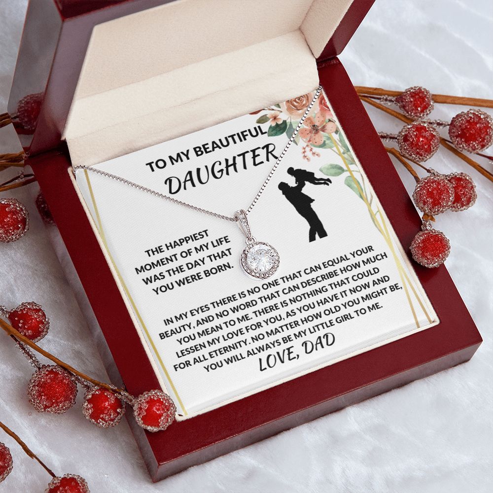 To My Beautiful Daughter Eternal Hope Happiest Moment Necklace