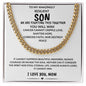 To My Amazingly Resilient Son Cancer Cannot Win Love Mom Cuban Link Necklace