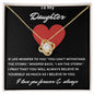 To My Daughter If Life Whispers Heart Love Knot Necklace Gift