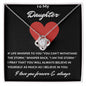 To My Daughter If Life Whispers Heart Love Knot Necklace Gift