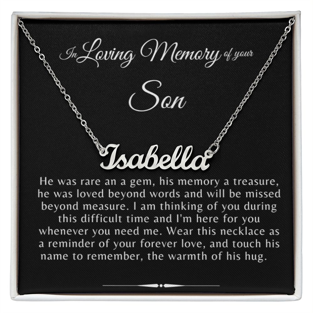 In Loving Memory of Your Son Custom Name Bereavement Necklace WHG