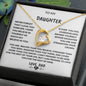To My Daughter Love Dad Forever Love Necklace Heartbeat Gift