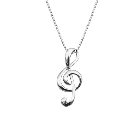 Women's Girls 925 Sterling Silver Music Note Necklace Christmas Birthday Gift