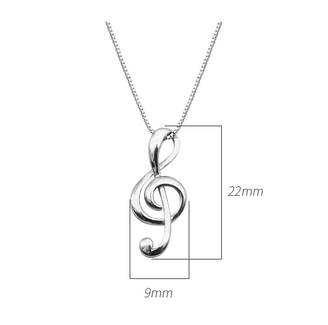 Women's Girls 925 Sterling Silver Music Note Necklace Christmas Birthday Gift