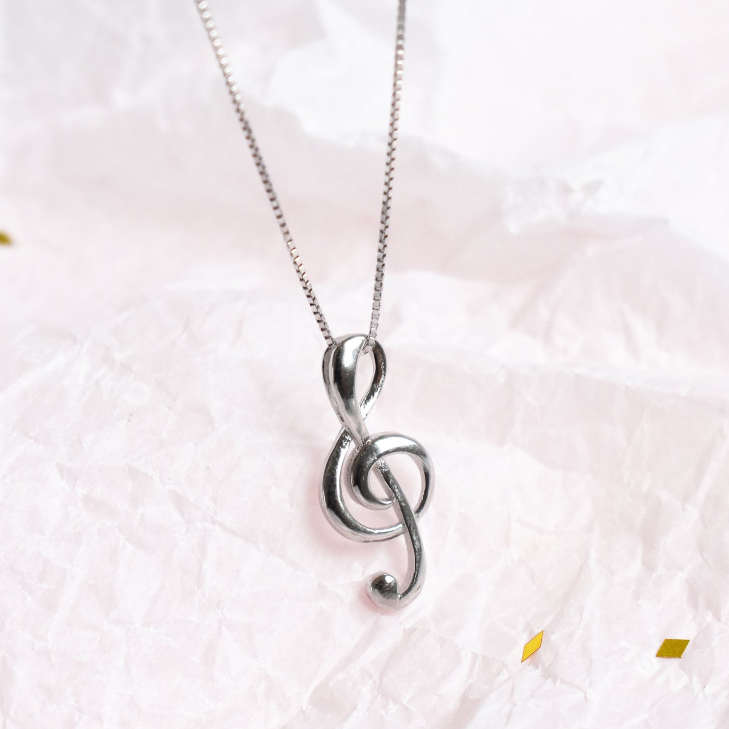 Women's Girls 925 Sterling Silver Music Note Necklace Christmas Birthday Gift