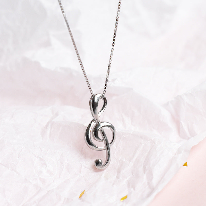 Women's Girls 925 Sterling Silver Music Note Necklace Christmas Birthday Gift