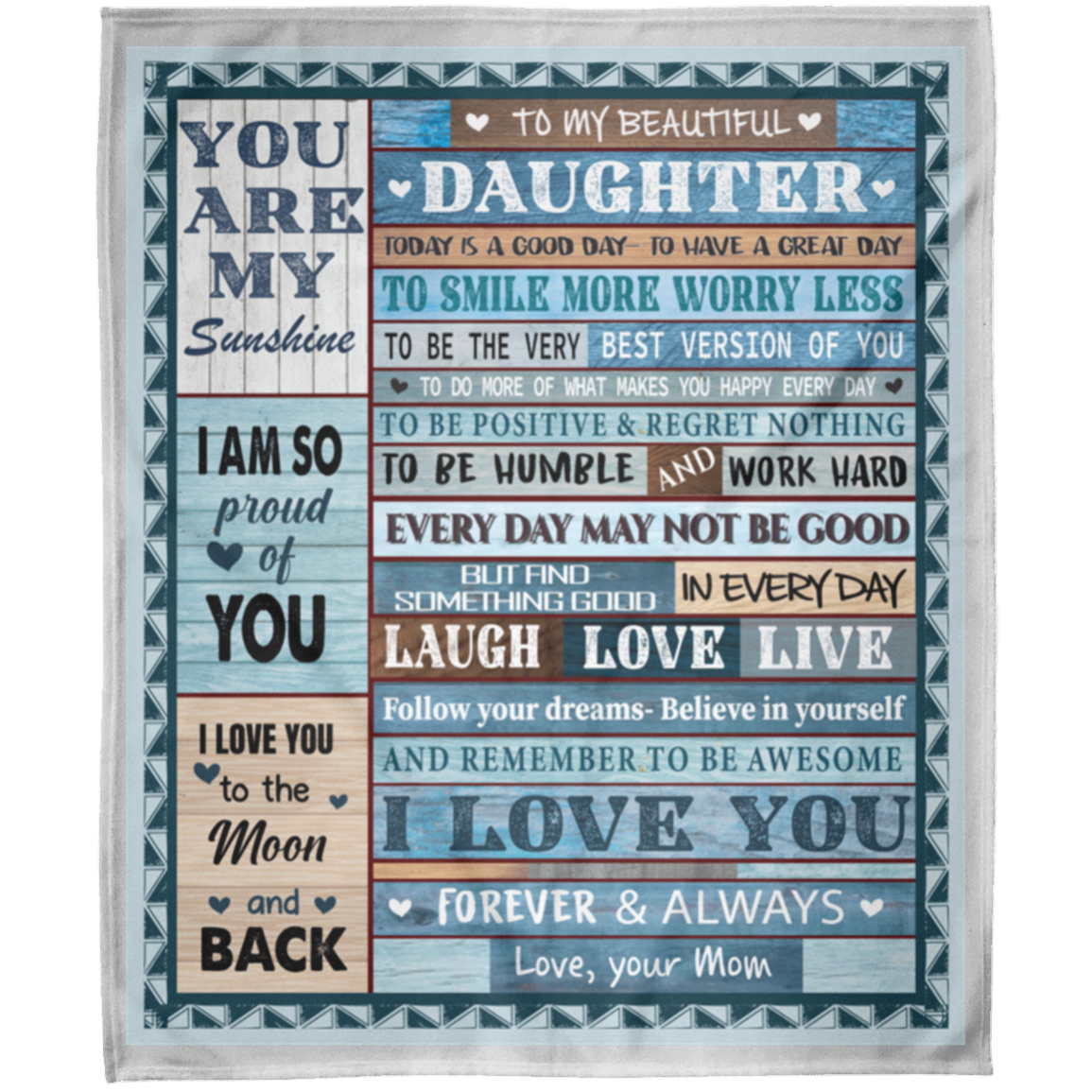 To My Daughter My Sunshine Arctic Fleece Blanket 50x60