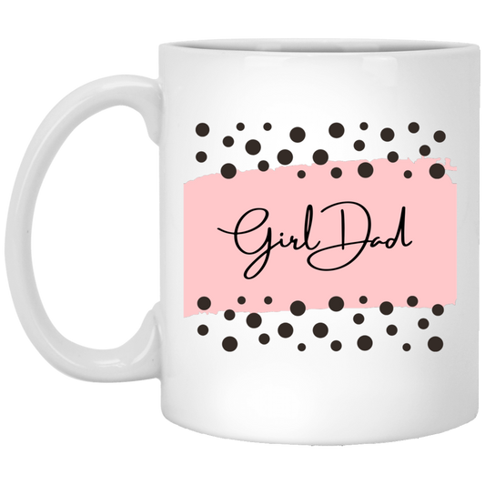 Girl Dad Baby Pink Baby Reveal Gift Father Surprise 11 oz. White Mug