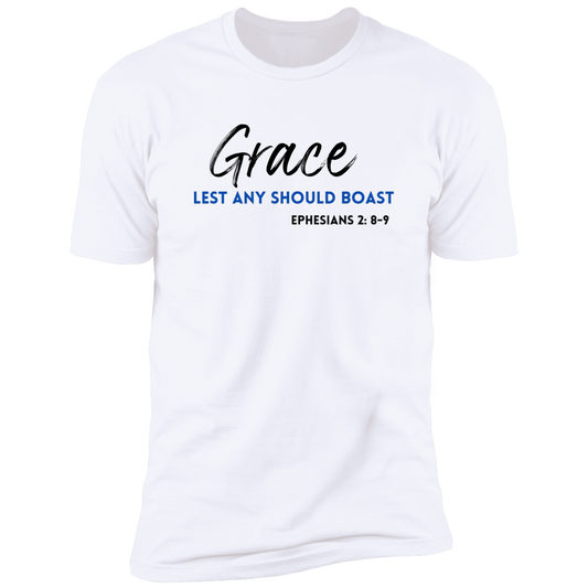 Grace Lest Any Should Boast Men's Premium Short Sleeve Tee