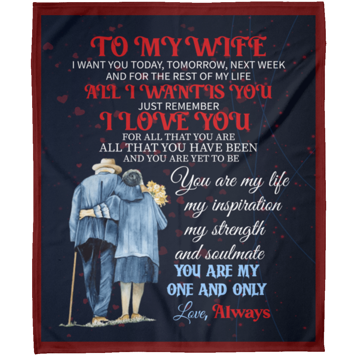 To My Wife I Want You Always Arctic Fleece Blanket 50x60