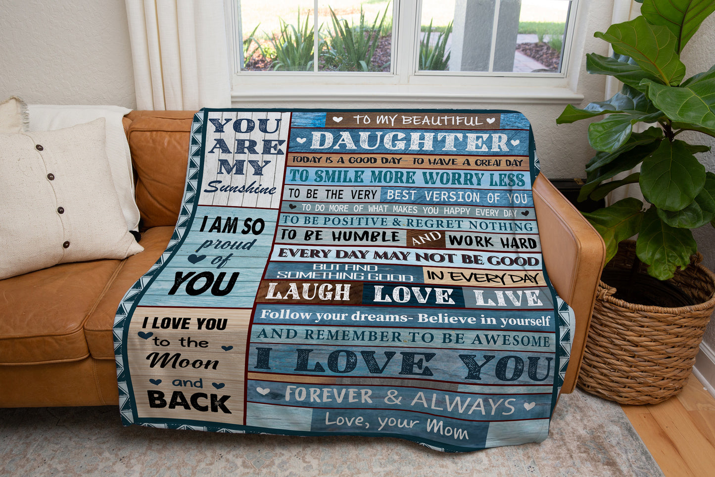 To My Daughter My Sunshine Arctic Fleece Blanket 50x60