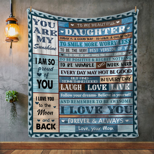 To My Daughter My Sunshine Arctic Fleece Blanket 50x60