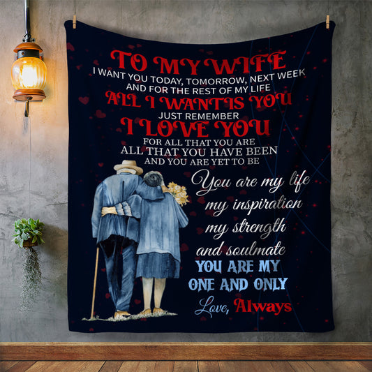 To My Wife I Want You Always Arctic Fleece Blanket 50x60