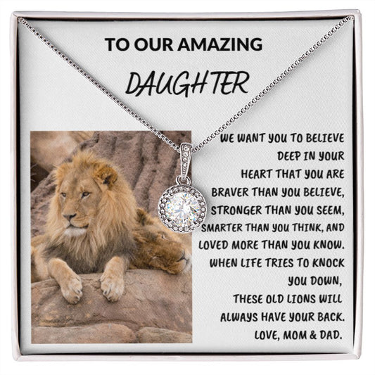 To Our Amazing Daughter Old Lions Eternal Hope Personalized Necklace Gift