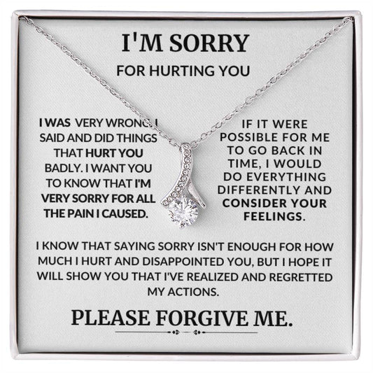 Alluring Beauty I'm Sorry Please Forgive Me Women's Apology Necklace Gift For Wife Girlfriend Mom Friend