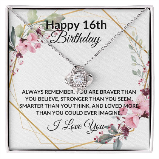 Happy 16th Birthday Girl Milestone Affirmation Birthday Personalized Necklace Message Card Gift