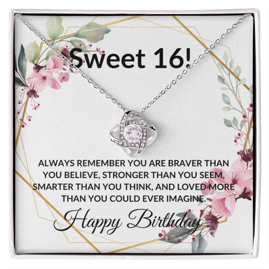 Sweet 16 Birthday Personalized Affirmation Message Card Necklace For Girl 16th Milestone Birthday Gift