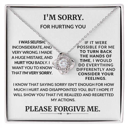 I'm Sorry For Hurting You Please Forgive Me Apology Necklace Gift For Wife Girlfriend Mom Sister Friend