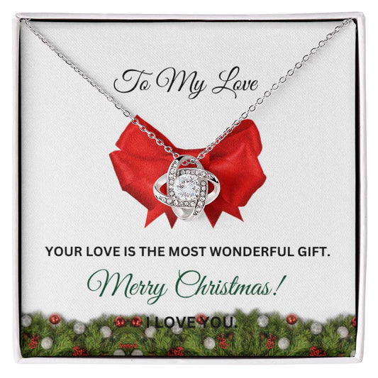 To My Love Merry Christmas Personalize Message Card Necklace Gift For Wife Girlfriend Daughter