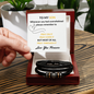 To My Son Vegan Leather Woven Bracelet Gift With Personalized Message Card - Add Son's Name