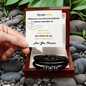 To My Son Vegan Leather Woven Bracelet Gift With Personalized Message Card - Add Son's Name