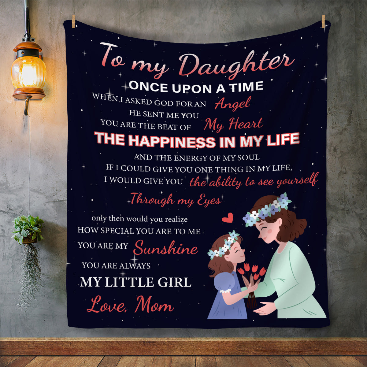 To My Daughter Once Upon A Time Personalized  Arctic Fleece Blanket 50x60