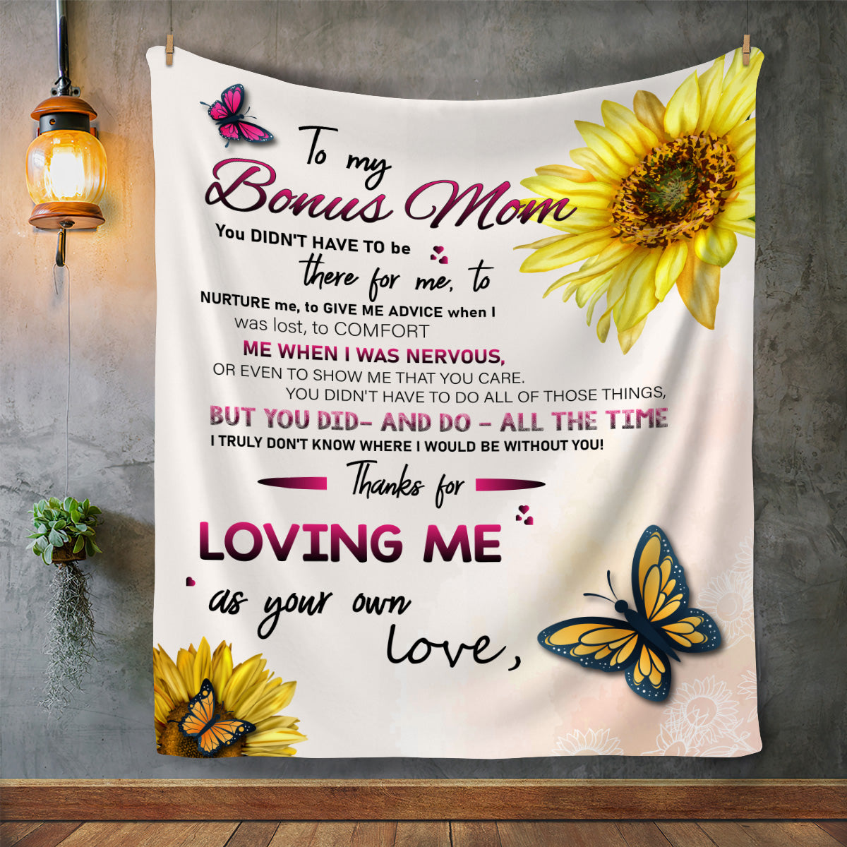 To My Bonus Mom Personalized Arctic Fleece Blanket 50x60