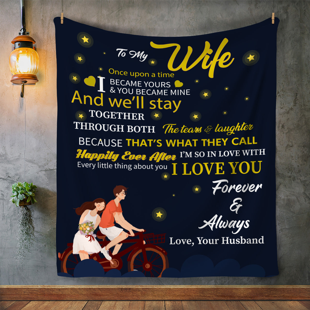 To My Wife Once Upon A Time Personalized Arctic Fleece Blanket 50x60