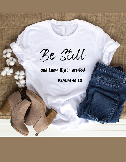 Women's Be Still And Know Psalm 46:10 Boyfriend T-Shirt