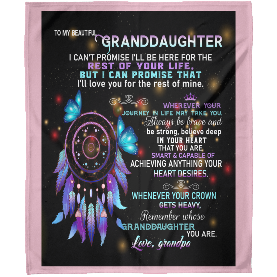 To My Granddaughter For The Rest of My Life Personalized Arctic Fleece Blanket 50x60