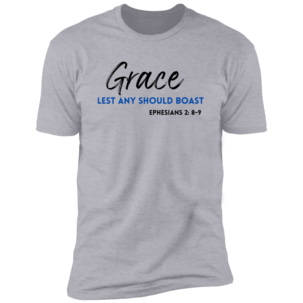 Men's Grace Ephesians 2:8-9 Light Premium Short Sleeve T-Shirt