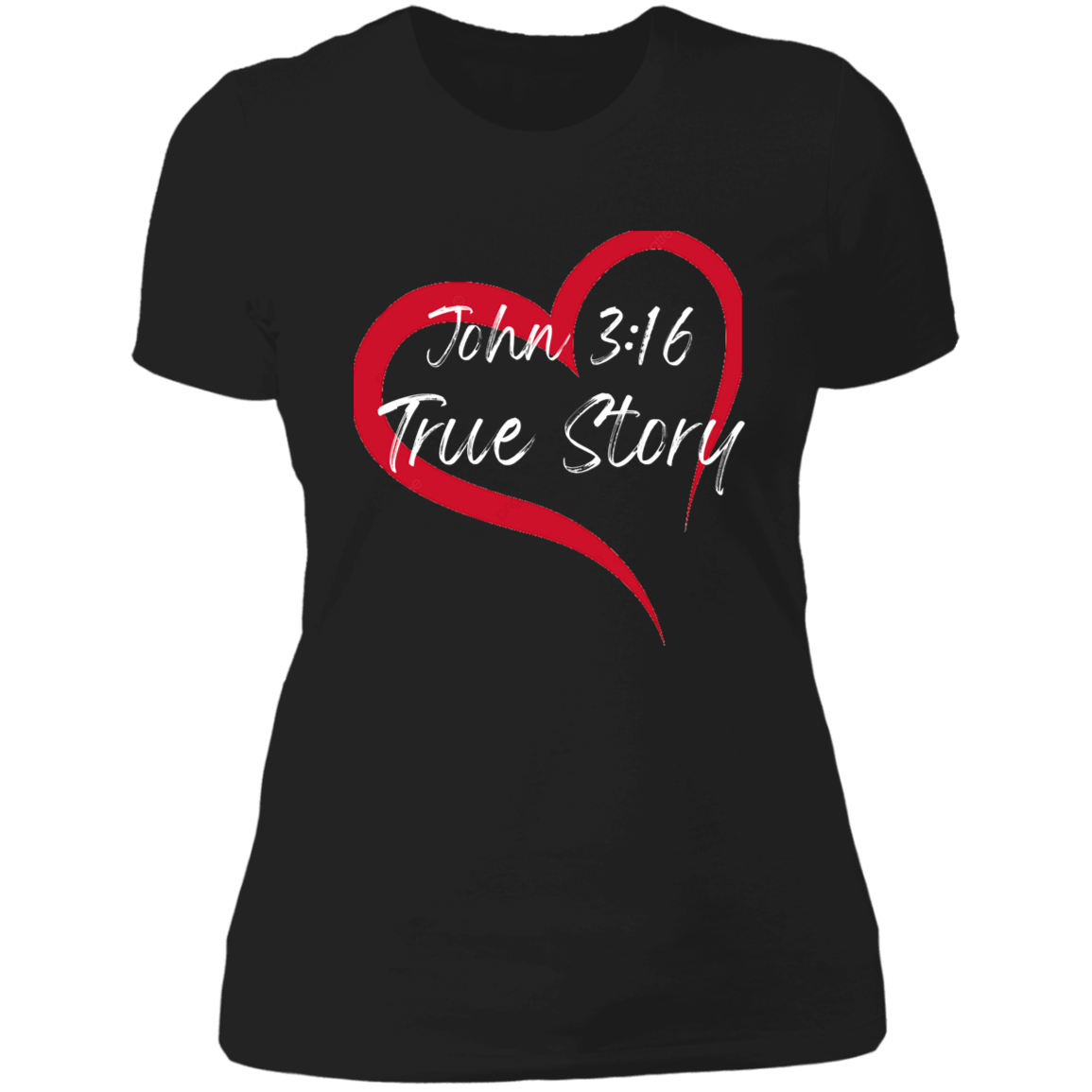 Women's John 3:16 True Story White Text Boyfriend T-Shirt