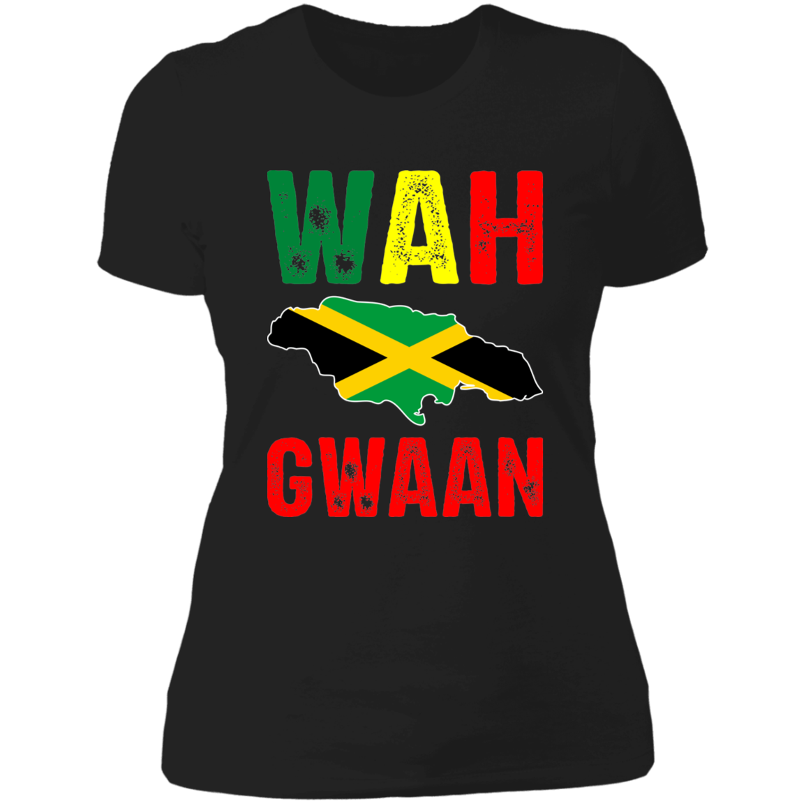 Women's Wah Gwaan Jamaica-Flag Boyfriend T-Shirt