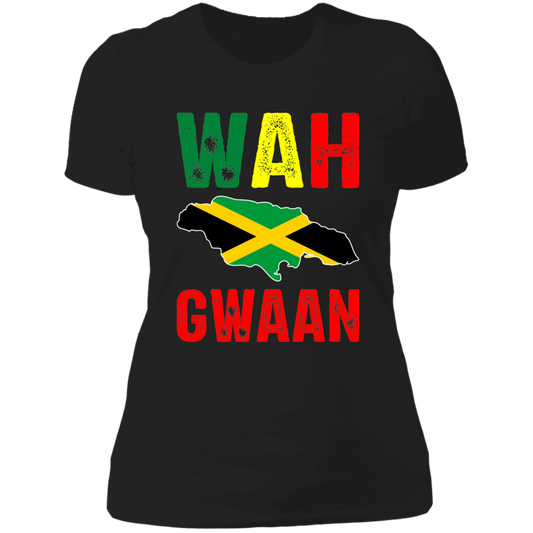 Women's Wah Gwaan Jamaica-Flag Boyfriend T-Shirt