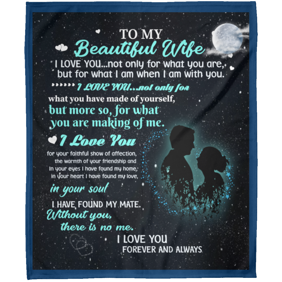 To My Beautiful Wife I Love You Arctic Personalized Fleece Blanket 50x60 Gift