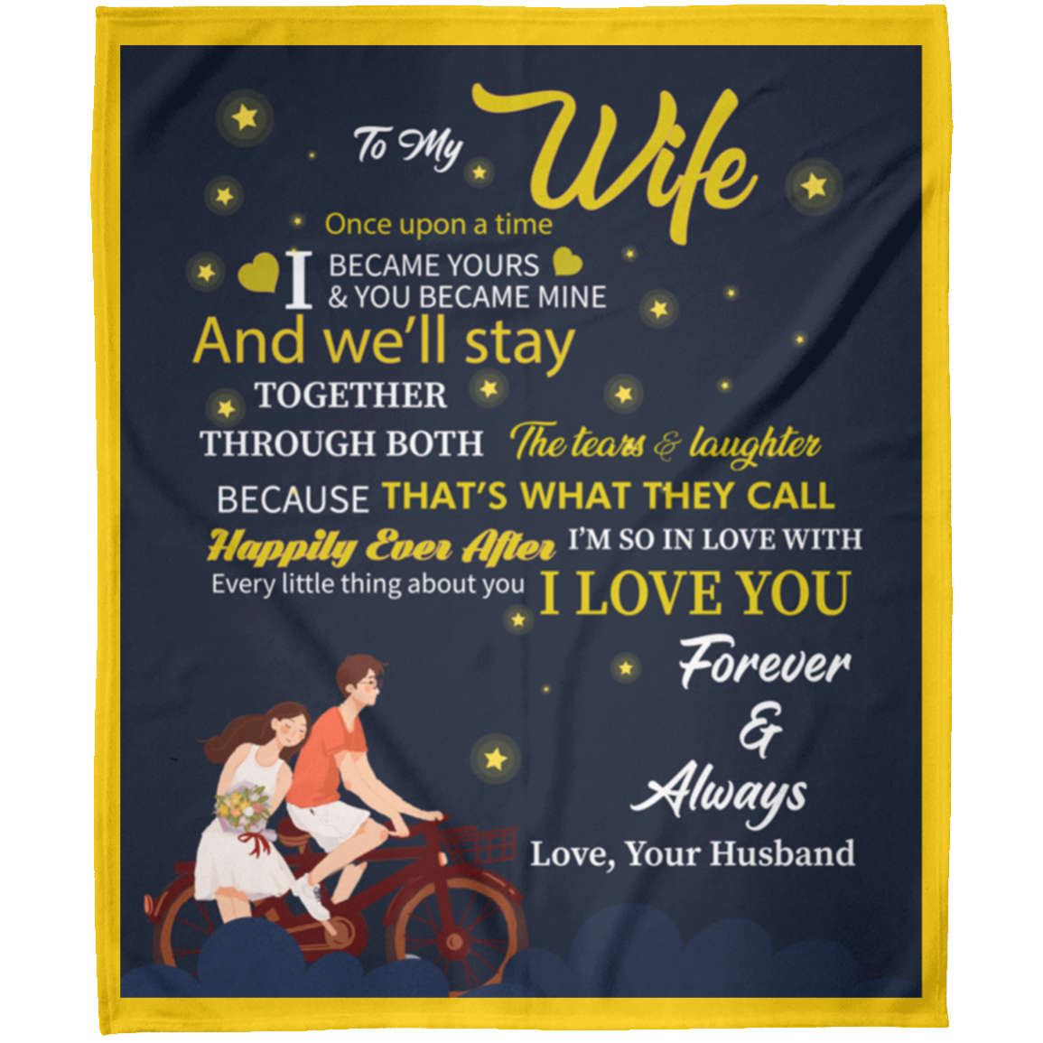 To My Wife Once Upon A Time Personalized Arctic Fleece Blanket 50x60