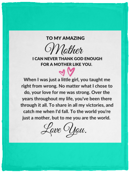 To My Amazing Mother From Daughter Cozy Plush Fleece Personalized Blanket - 30x40