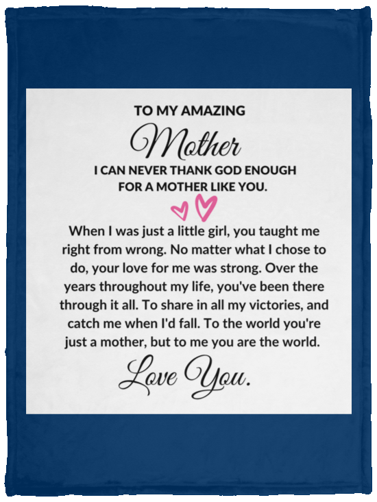 To My Amazing Mother From Daughter Cozy Plush Fleece Personalized Blanket - 30x40