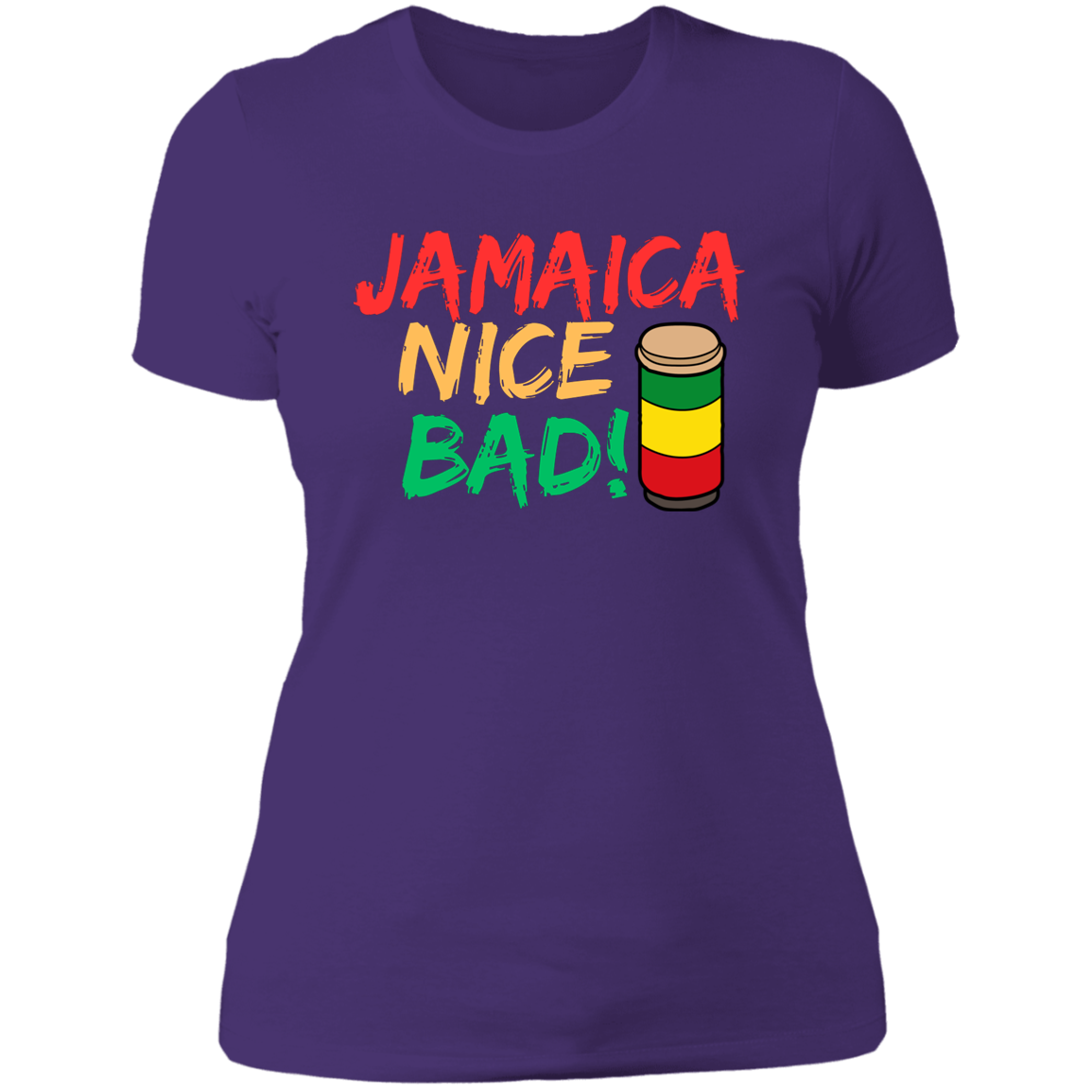 Women's Jamaica Nice Bad Reggae Drums Boyfriend T-Shirt