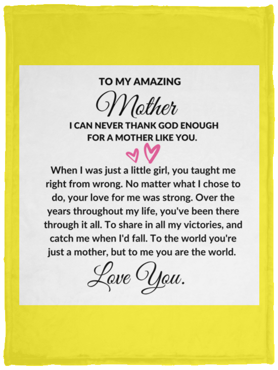 To My Amazing Mother From Daughter Cozy Plush Fleece Personalized Blanket - 30x40