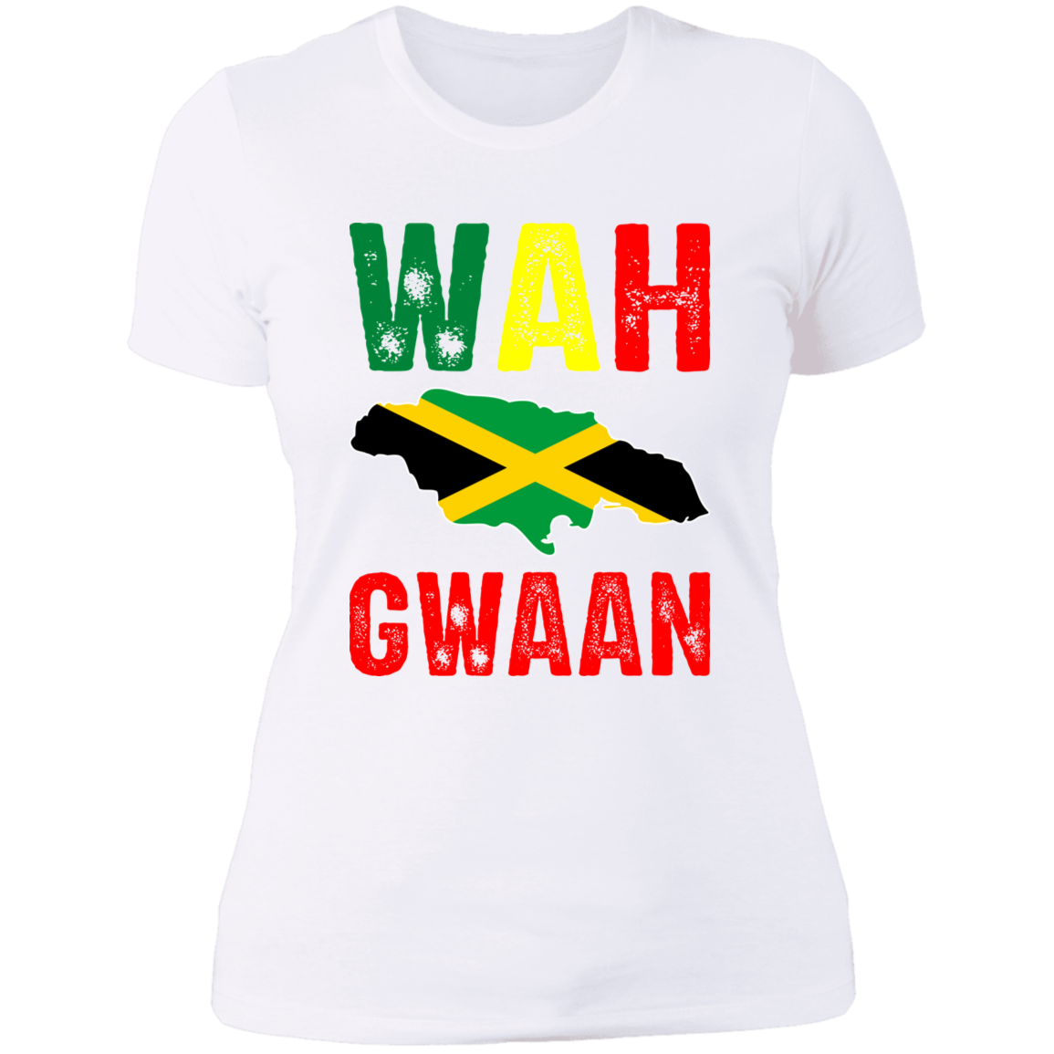 Women's Wah Gwaan Jamaica-Flag Boyfriend T-Shirt