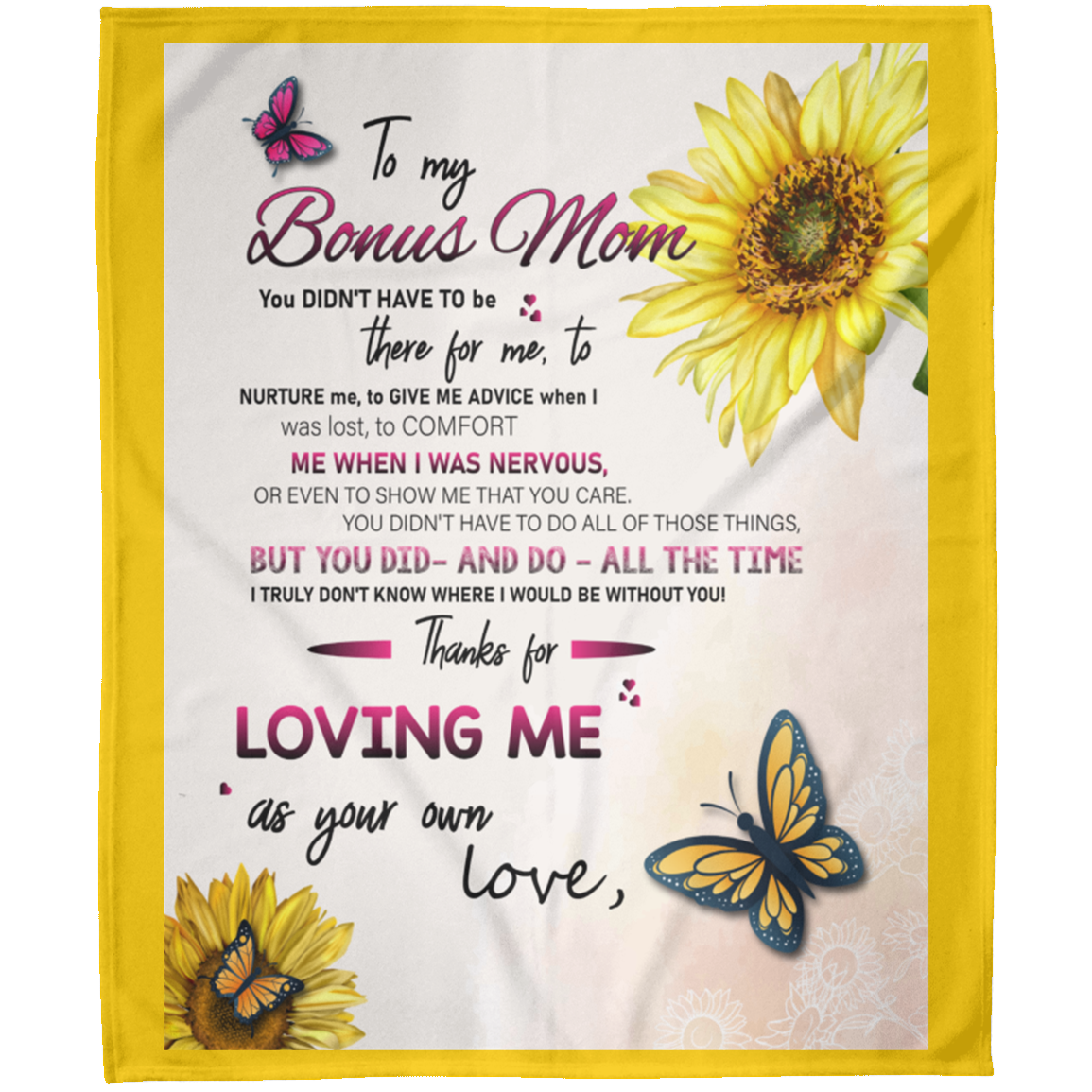 To My Bonus Mom Personalized Arctic Fleece Blanket 50x60