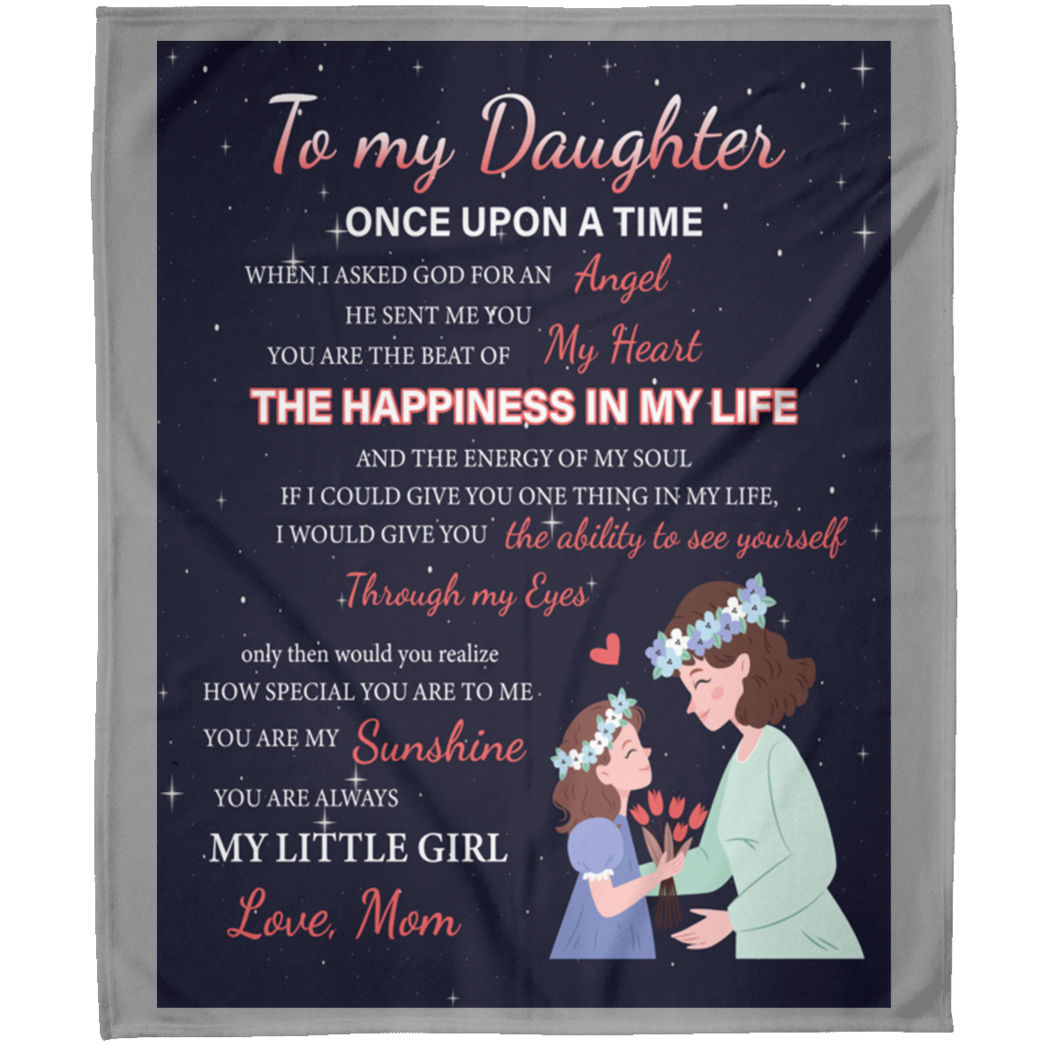 To My Daughter Once Upon A Time Personalized  Arctic Fleece Blanket 50x60