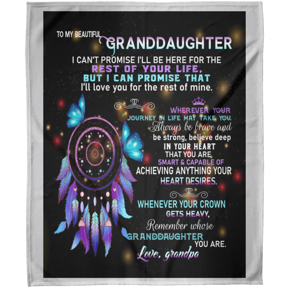 To My Granddaughter For The Rest of My Life Personalized Arctic Fleece Blanket 50x60