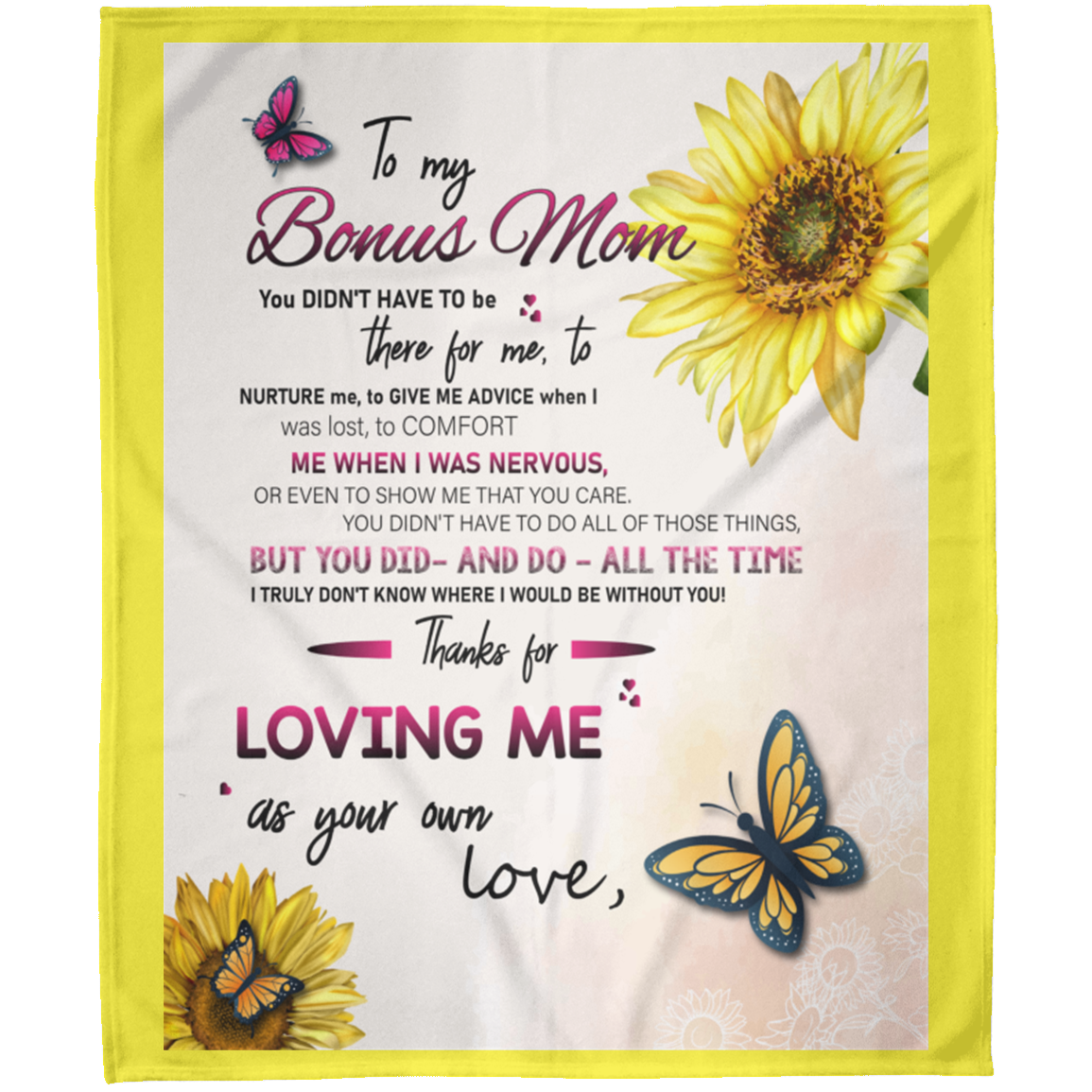 To My Bonus Mom Personalized Arctic Fleece Blanket 50x60