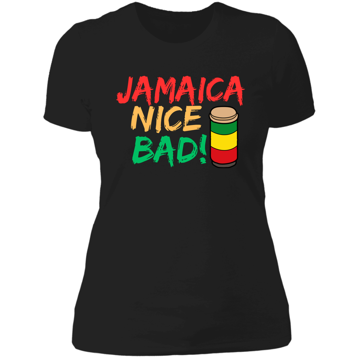 Women's Jamaica Nice Bad Reggae Drums Boyfriend T-Shirt