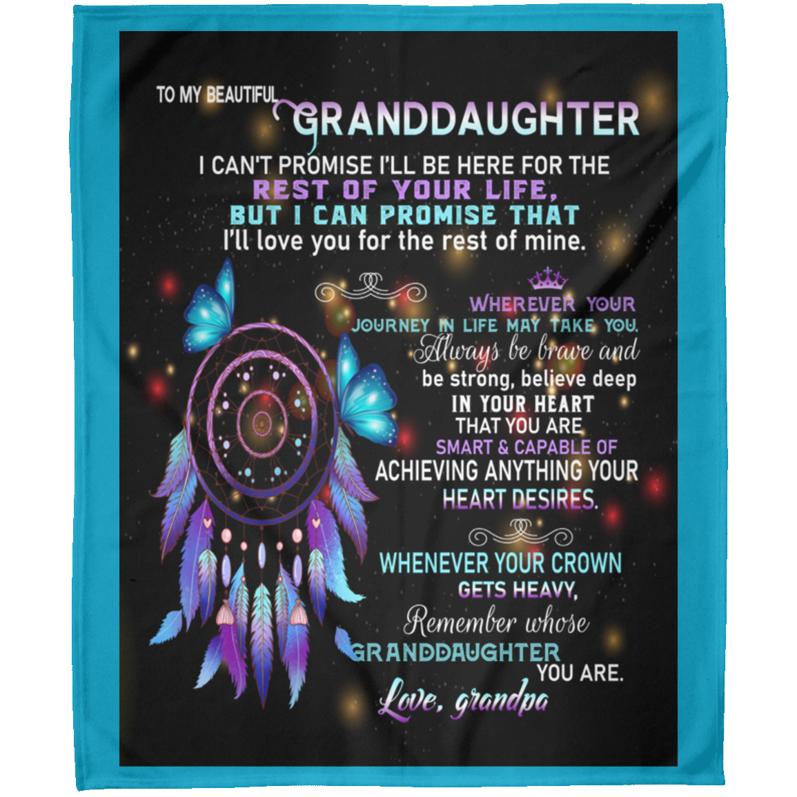 To My Granddaughter For The Rest of My Life Personalized Arctic Fleece Blanket 50x60